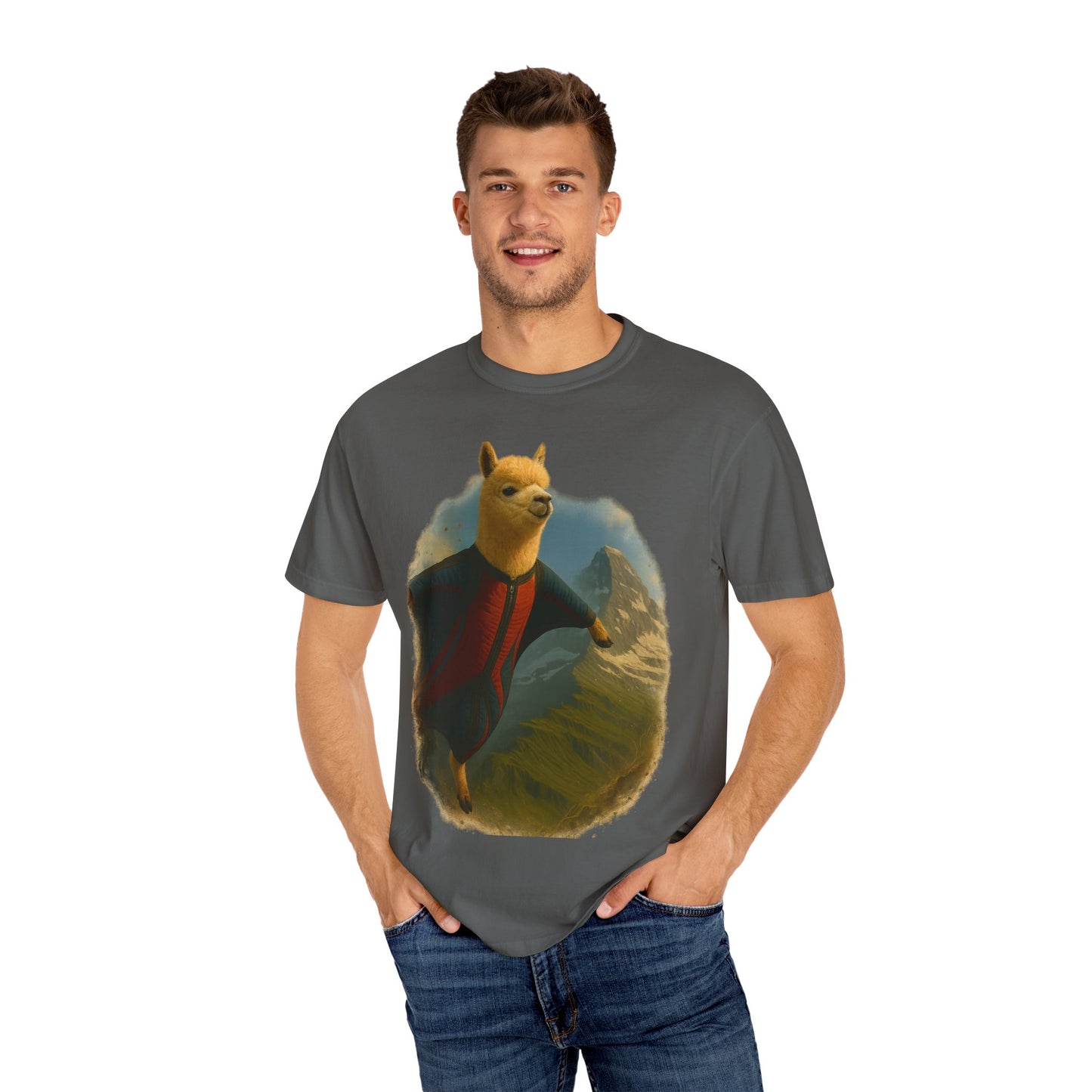 Alpaca Wingsuit T-Shirt — Flying Alpaca Mountain Tee