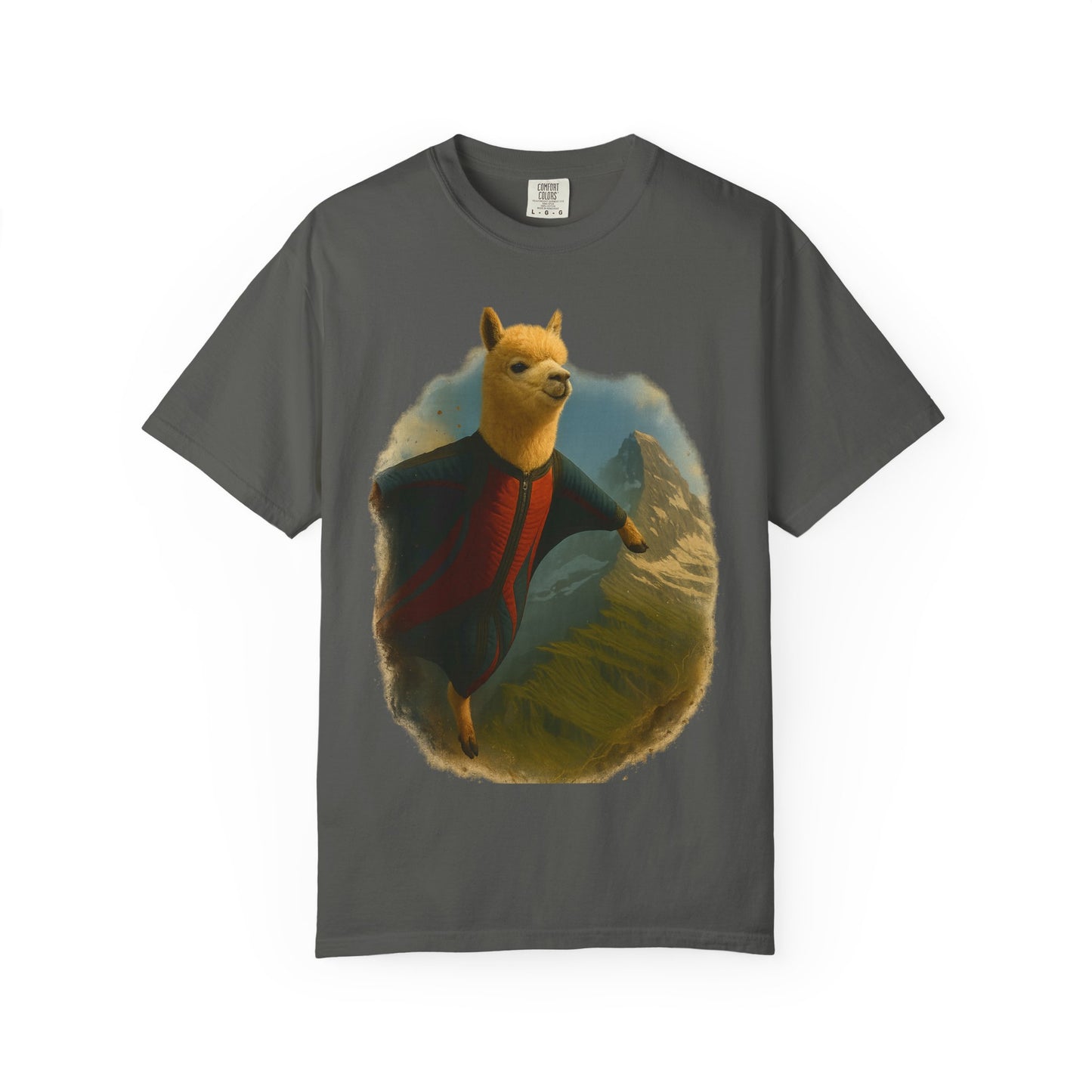 Alpaca Wingsuit T-Shirt — Flying Alpaca Mountain Tee